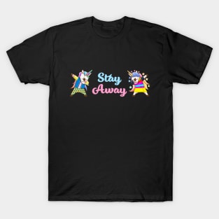 Unicorn Dabbing Stay Away Sign T-Shirt